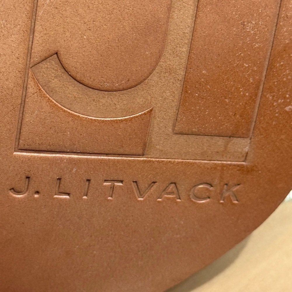 J. LITVACK Platform Sandals 6” Heel Ankle Strap Champagne Gold Size 8.5V - Picture 7 of 10